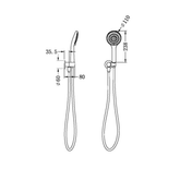 Mecca Nero Shower On Bracket With Air Shower - Chrome